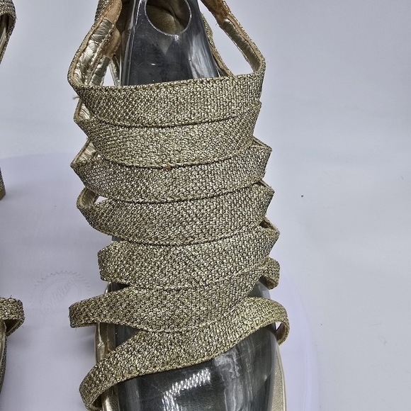 Chinese Laundry Shoes Women's 11 Impress Sparkly Open Toe Strappy Platform Heels - Picture 3 of 8